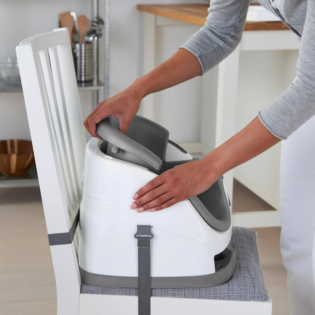 Baby Base 2-In-1 Booster Feeding and Floor Seat with Self-Storing Tray - Night Sky