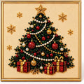 DIY Christmas Pearl Diamond Painting Art Kit with Frame, Christmas Pearl Beads Art Craft for Adults Beginner, Gemstone Diamond Dots Beads Painting for Home Wall Decor (Christmas Tree)