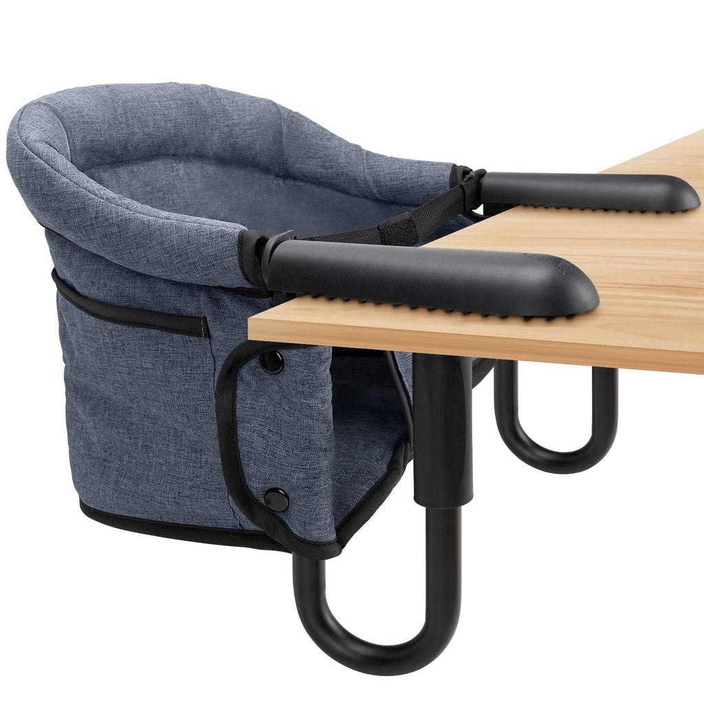 Hook-On High Chairs - Portable & Foldable for Babies 6-36 Months, Family & Travel Use with Carry Bag (Grey)