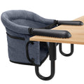 Hook-On High Chairs - Portable & Foldable for Babies 6-36 Months, Family & Travel Use with Carry Bag (Grey)