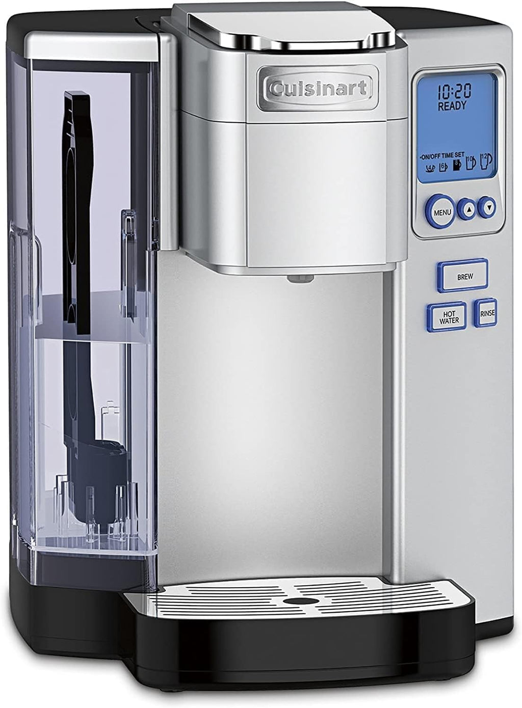 Coffee Maker, Single Serve 72-Ounce Reservoir Pod Coffee Machine, Programmable Brewing & Hot Water Dispenser, 5 Cup-Size Settings, Stainless Steel, SS-10P1, Silver