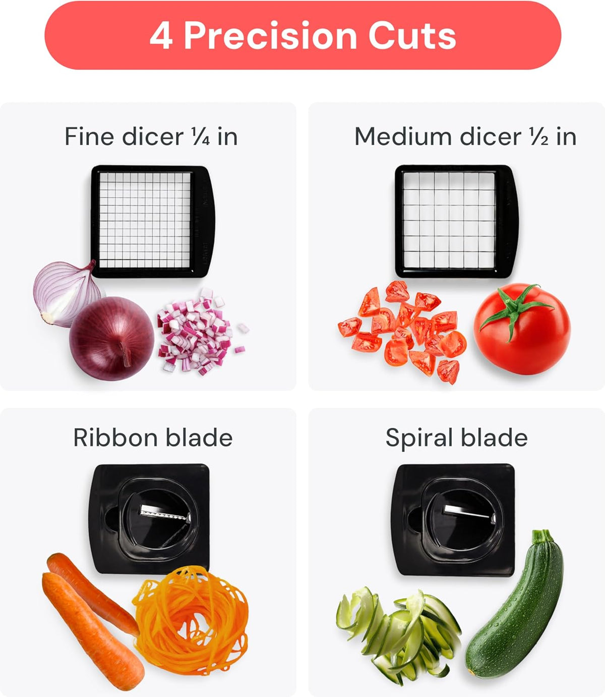 Pro Original Vegetable Chopper & Spiralizer, All-In-1 Kitchen Tool