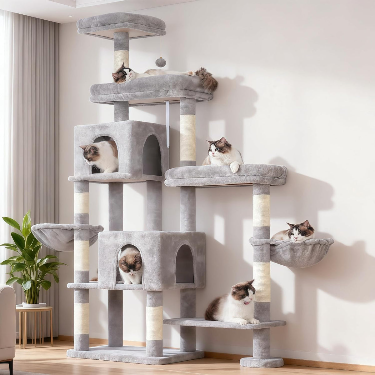 Cat Tree Tower with Stable Extended Base, 3 Platforms, MPJ038W