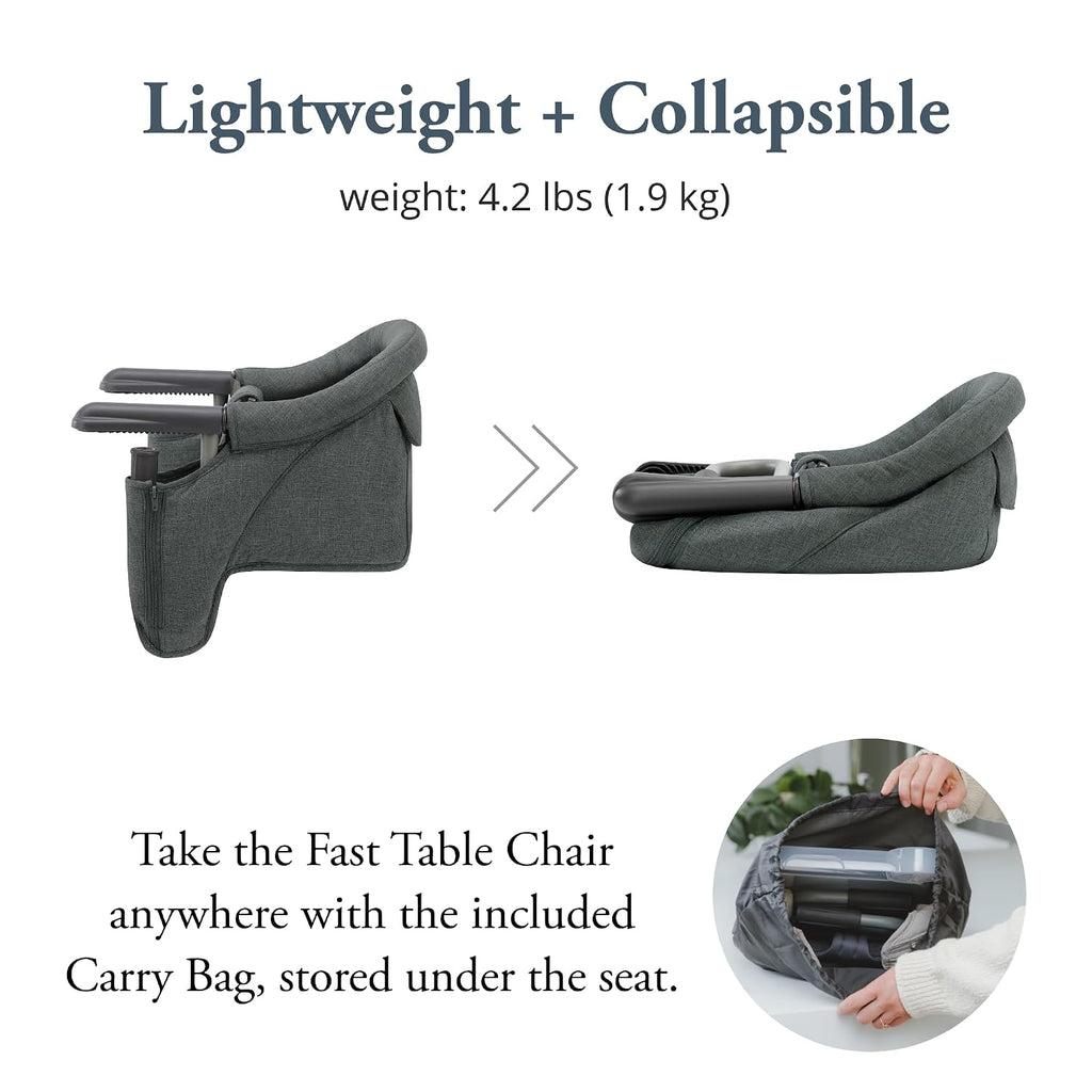 Inglesina Fast Table Chair (Charcoal Gray Melange) + Fast Dining Tray