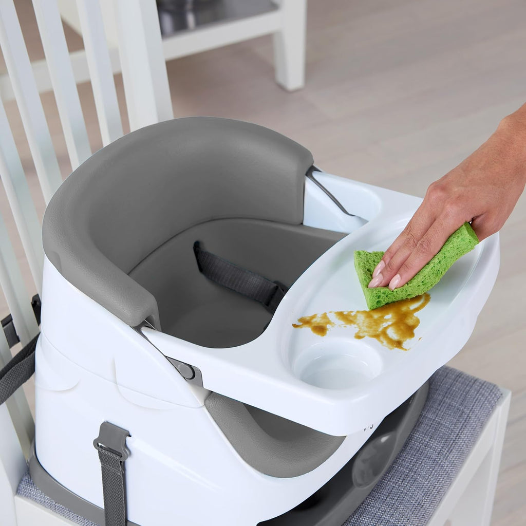 Baby Base 2-In-1 Booster Feeding and Floor Seat with Self-Storing Tray - Night Sky