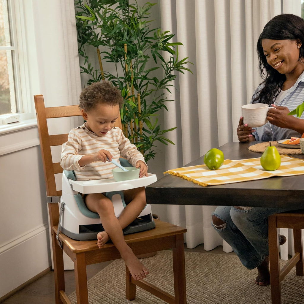 Baby Base 2-In-1 Booster Feeding & Floor Seat, Self-Storing Tray