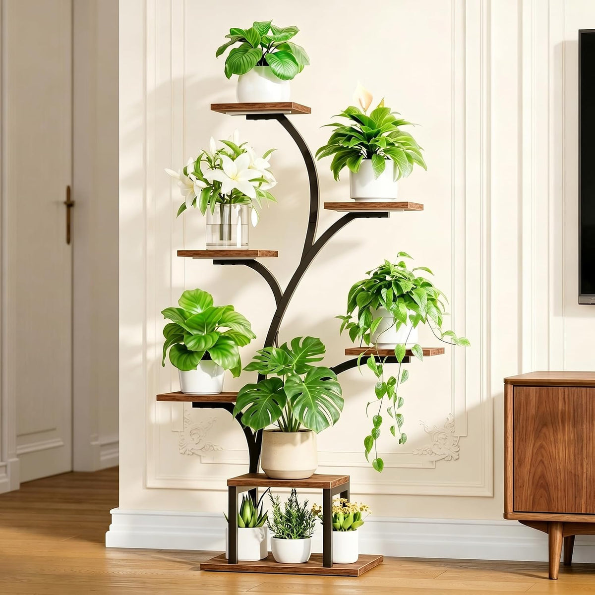 Plant Stand Indoor with Grow Light, 7 Tier 49" Lighted Plant Shelf
