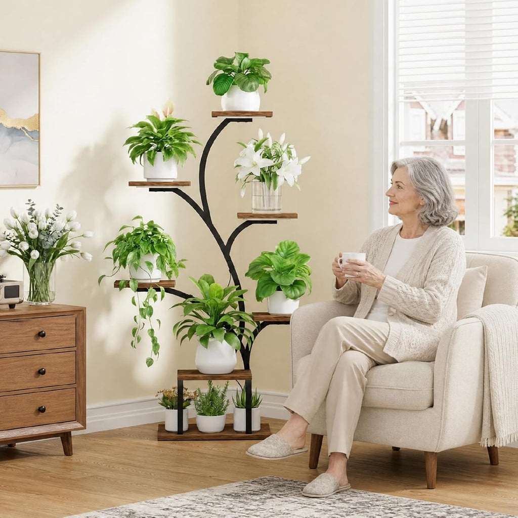 Plant Stand Indoor with Grow Light, 7 Tier 49" Lighted Plant Shelf