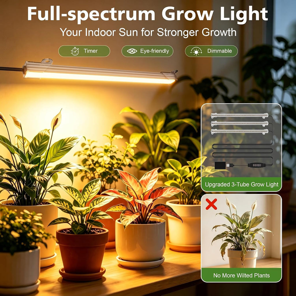 Plant Stand Indoor with Grow Light, 7 Tier 49" Lighted Plant Shelf