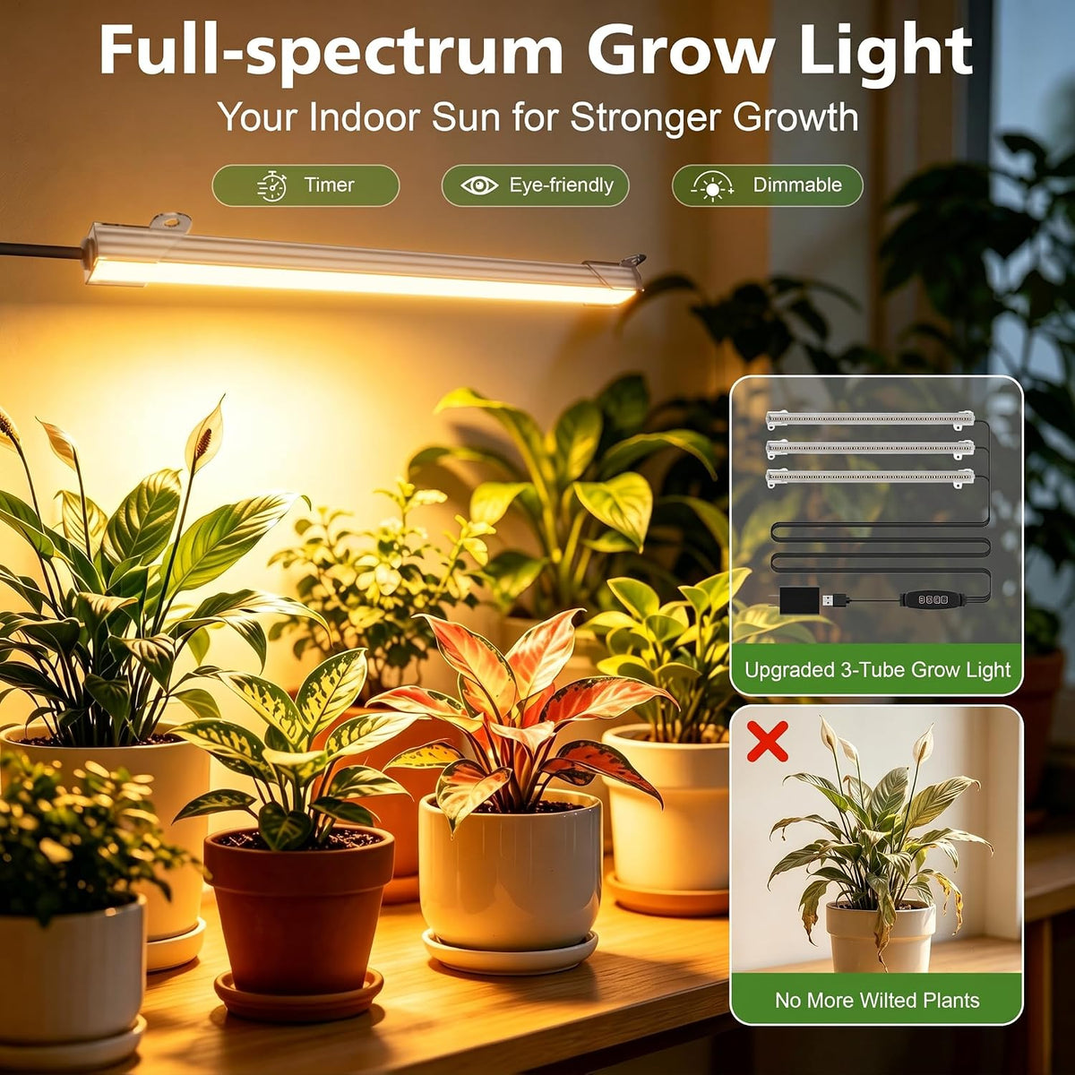 Plant Stand Indoor with Grow Light, 7 Tier 49" Lighted Plant Shelf