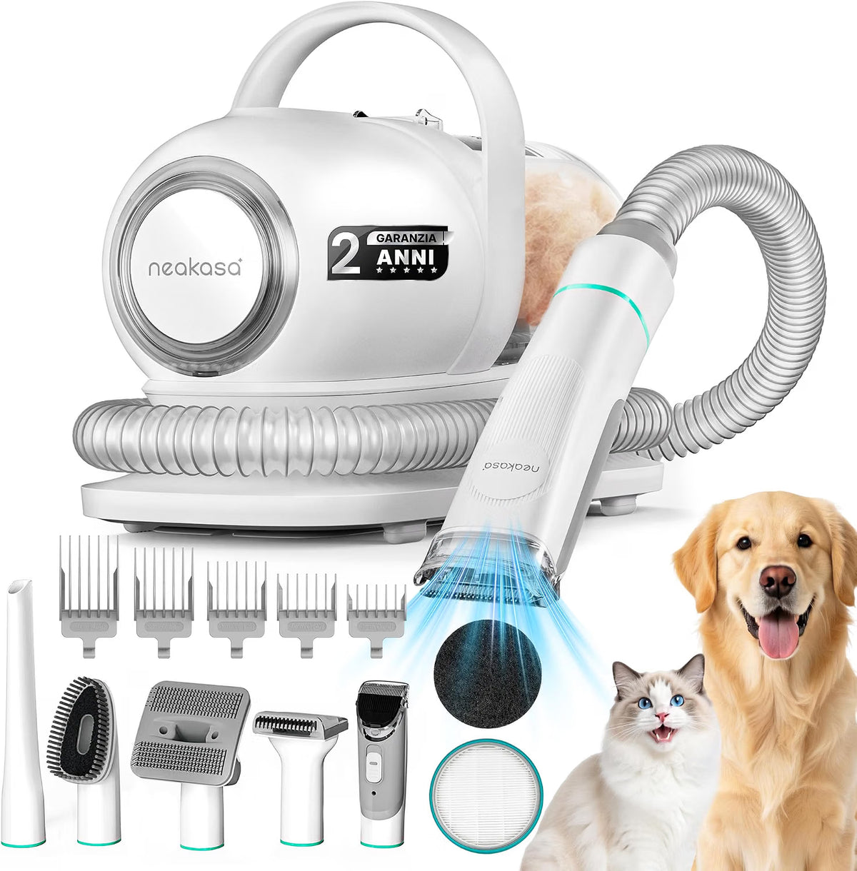 **5-in-1 Pet Grooming Vacuum Kit for Dogs & Cats**