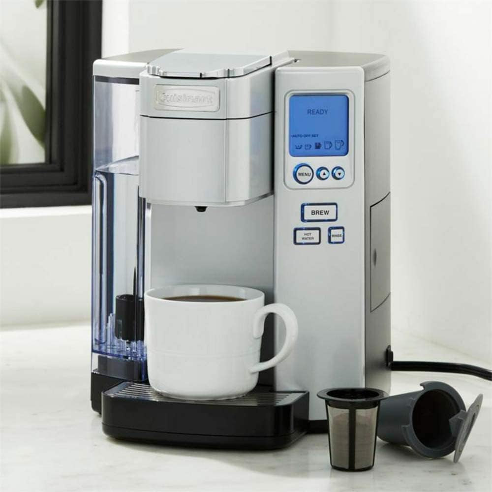 Coffee Maker, Single Serve 72-Ounce Reservoir Pod Coffee Machine, Programmable Brewing & Hot Water Dispenser, 5 Cup-Size Settings, Stainless Steel, SS-10P1, Silver