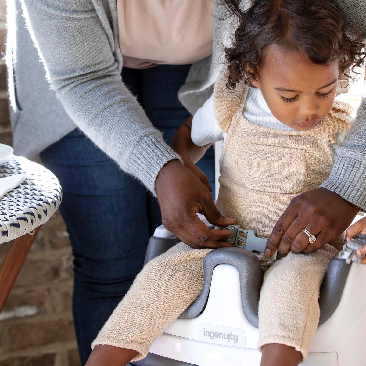 Baby Base 2-In-1 Booster Feeding & Floor Seat, Self-Storing Tray
