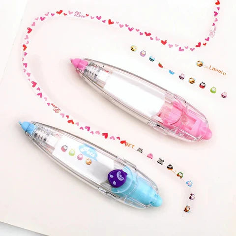 12 Pcs Pen Ribbon Decoration, Pen Decorative Printing Type Cute Animals DIY Creative Cartoon Correction Tape for Boy Girl Gift Classy Awards (12 Themes)