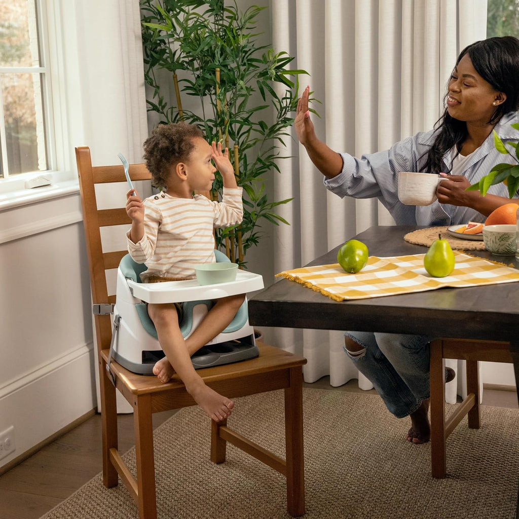 Baby Base 2-In-1 Booster Feeding & Floor Seat, Self-Storing Tray